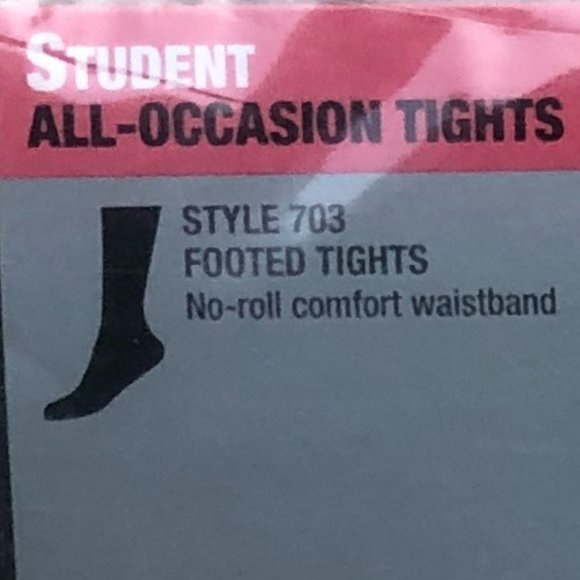 Danskin Black Tights -Student All-Occasion Girls Footed Tights (NEW) - Picture 3 of 7